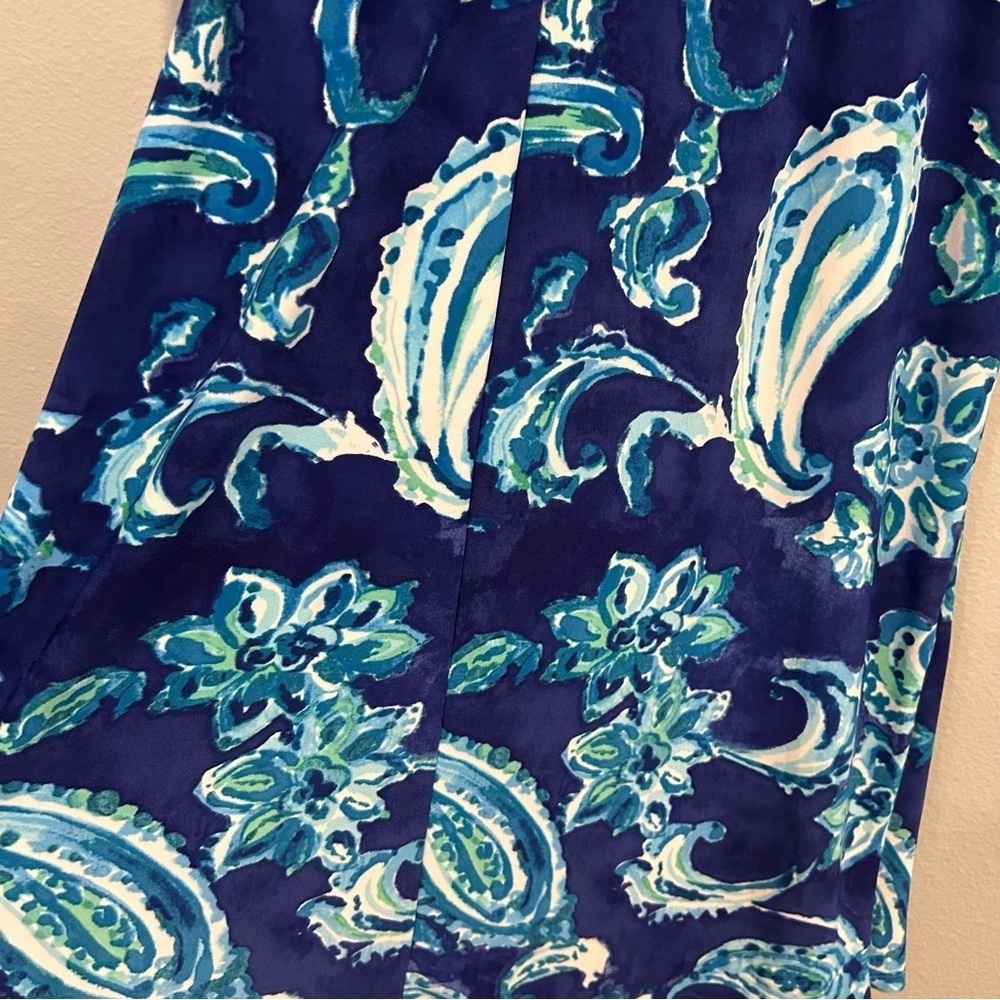 Lauren Ralph Lauren Blue Floral Paisley Ruched Faux Wrap Sheath Dress 12 - Picture 5 of 7